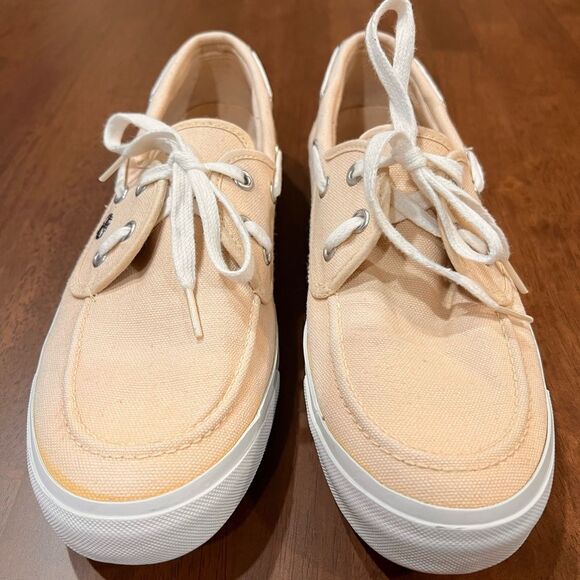 Timberland Beige Canvas Boat Shoes Moc Toe Lace Up Casual Sneakers Men\'s Sz 10.5 main image 5